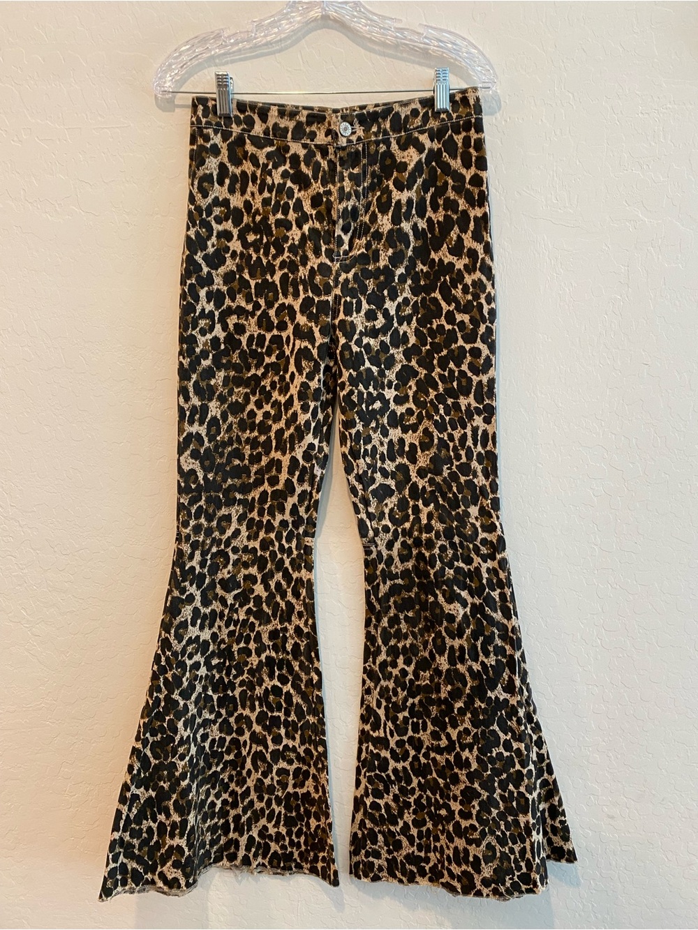 Macaron Leopard Print Flared Jeans